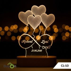 Customized Couple LED Lamp – Name Engraved