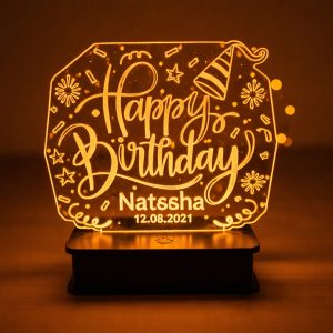 Personalized Happy Birthday LED Acrylic Lamp BL-02
