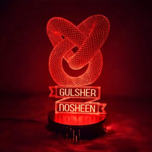 Custom Interlocking Rings 3D LED Name Lamp