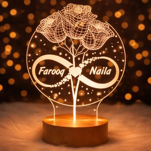 Personalized Rose Infinity LED Acrylic Lamp