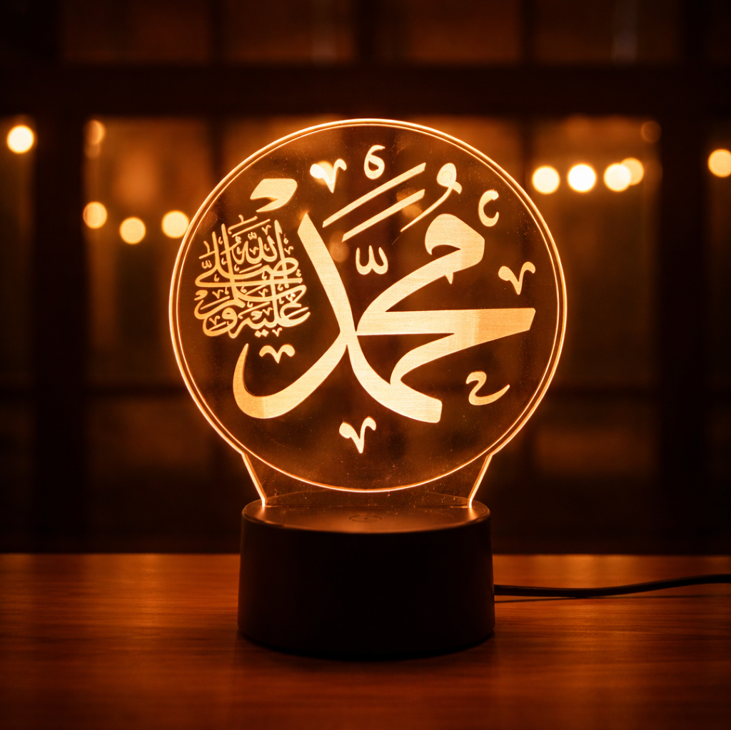 Islamic Muhammad (ﷺ) Calligraphy LED Acrylic Lamp