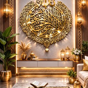 Ayatul Kursi Glossy Stainless Steel Wall Art