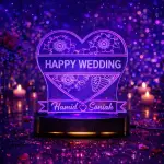 Happy Wedding Customized 3D illusion Lamp