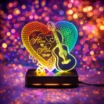 Guitar Shaped Customized 3D illusion Lamp