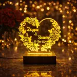 Flower Heart Customized 3D illusion Lamp