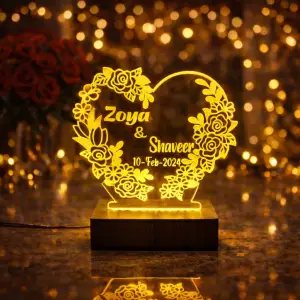 Flower Heart Customized 3D illusion Lamp