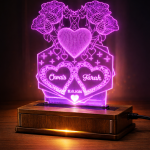 4 Rose Customized 3D illusion Lamp