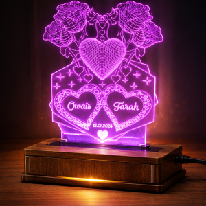 4 Rose Customized 3D illusion Lamp