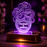 028-Rose in Vase Customized 3D illusion Lamp