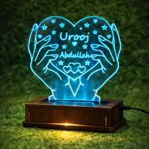 Heart in Hand Customized 3D illusion Lamp