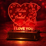 031-Teddy Bear Heart Customized 3D illusion Lamp