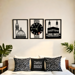 Khana Kaba & Gumbade Khizra Islamic Wooden Wall Clock
