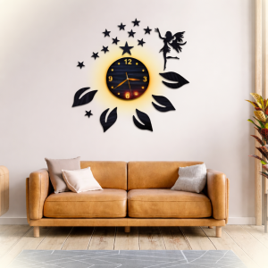 Fairy Star Wall Clock with light
