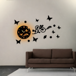 Butterfly Wall Clock With Light