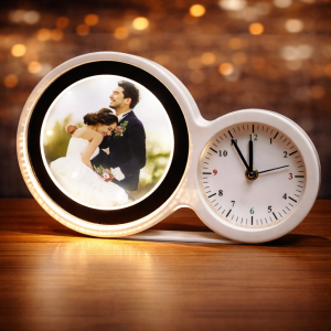 Magic Mirror Photo Frame with Alarm Clock