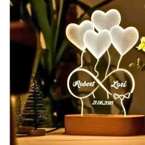 4 Hearts Customized 3D illusion Lamp