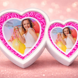 Double Heart Customized Photo Frame