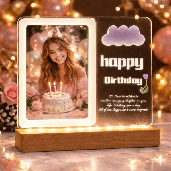 Customized 3D LED Acrylic Birthday Photo Lamp