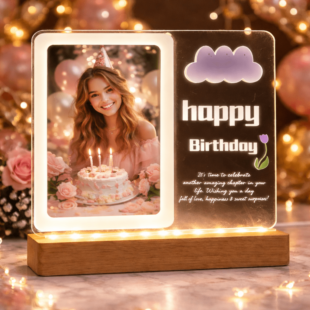 Customized 3D LED Acrylic Birthday Photo Lamp