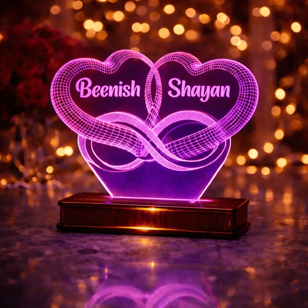 Infinity Heart Customised 3D illusion Lamp