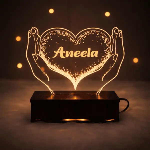 Heart In Hand Customized 3D illusion Lamp