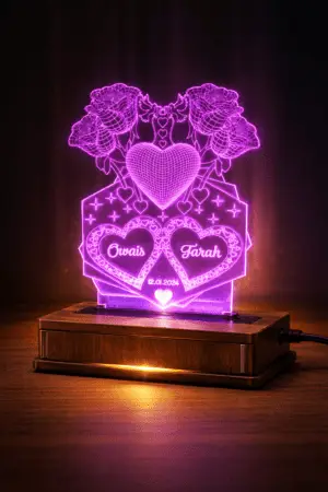 4 Rose Customized 3D illusion Lamp