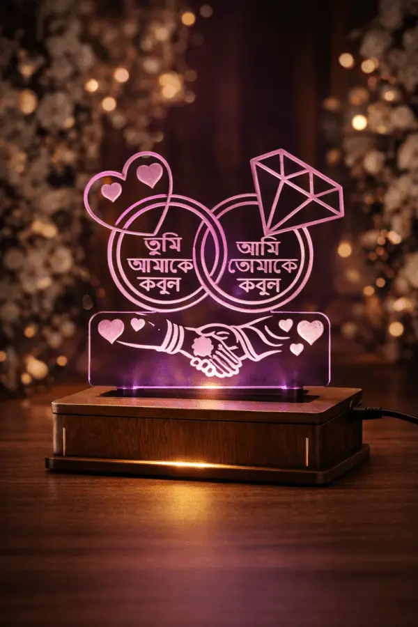 Couple Wedding 3D Customized illusion Lamp