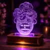 028-Rose in Vase Customized 3D illusion Lamp