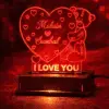 031-Teddy Bear Heart Customized 3D illusion Lamp