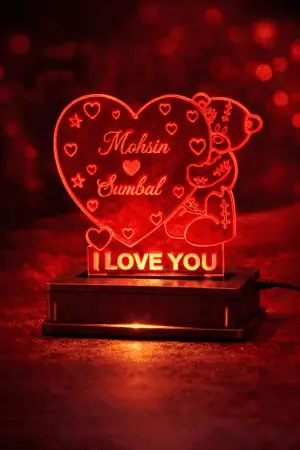 031-Teddy Bear Heart Customized 3D illusion Lamp