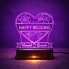Happy Wedding Customized 3D illusion Lamp