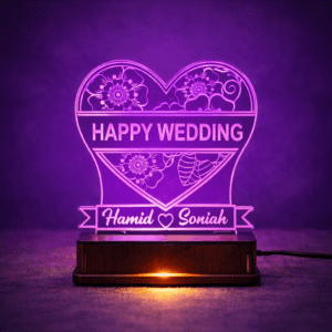 Happy Wedding Customized 3D illusion Lamp