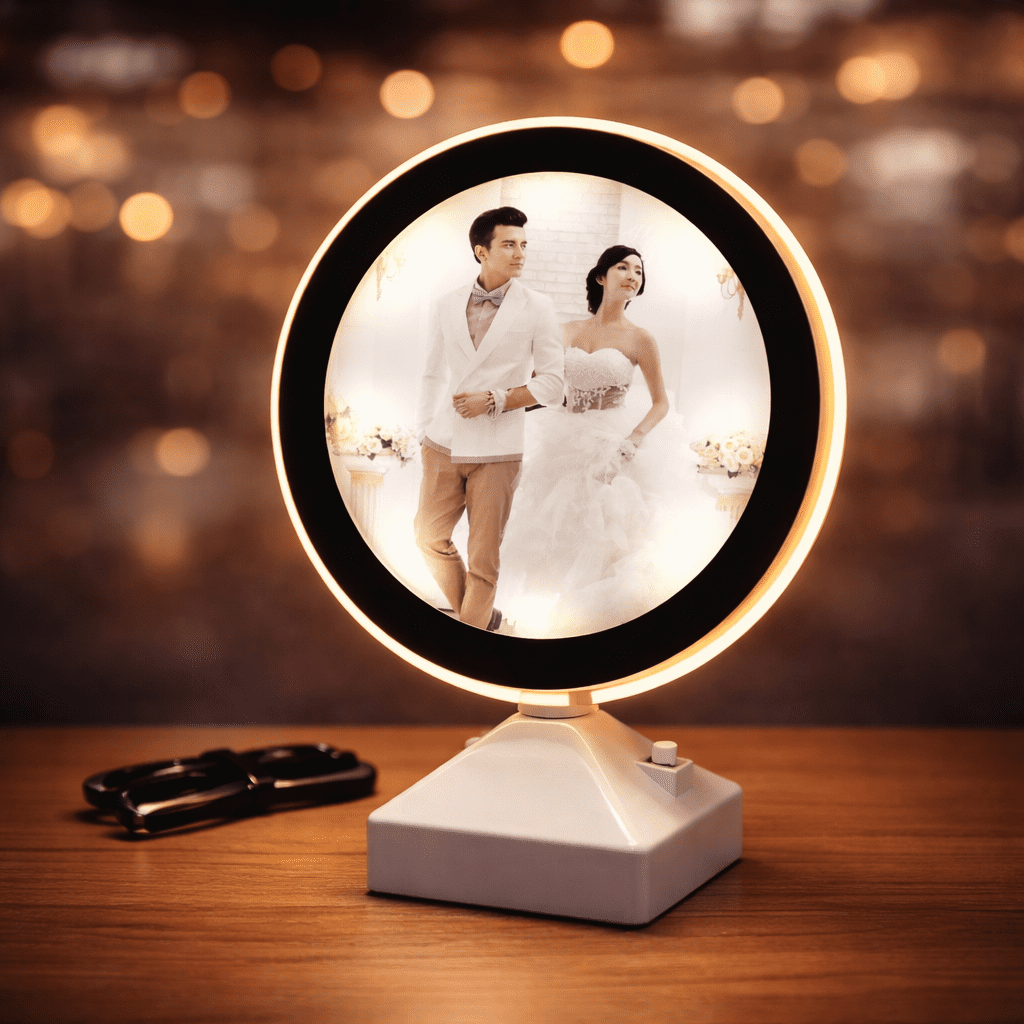 Round Magic Mirror LED Photo Frame Large (8x8)