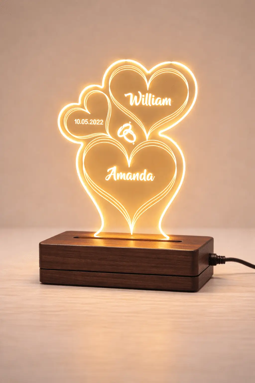 2 Rings Customised 3D illusion Lamp