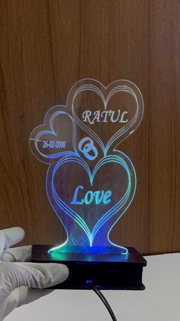 2 Rings Customised 3D illusion Lamp