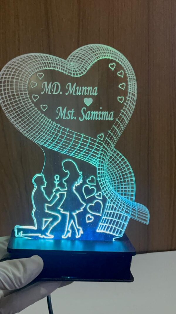 Boy & Girls Love Customized 3D illusion Lamp